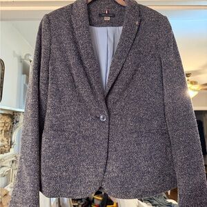 Tommy Hilfiger Blue and White Textured Blazer